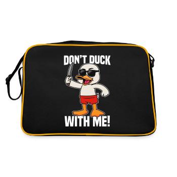 Don't Duck With Me! Naughty Cartoon Duck - Retro Bag - black/gold - Back