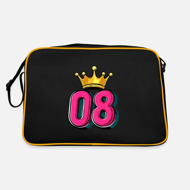 8 Zahl Krone Retro Tasche