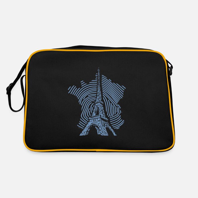 Blaue Eiffelturm Silhouette minimalistisch Paris Retro Tasche