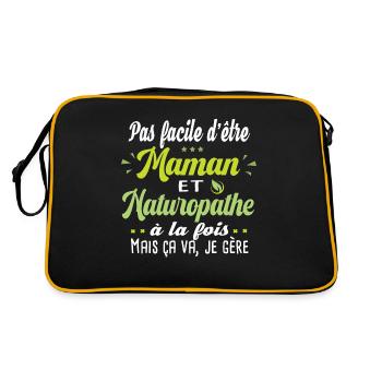 Naturopathe. Cadeau médecine nature guérison femme - Sac Retro - noir/or - Dos