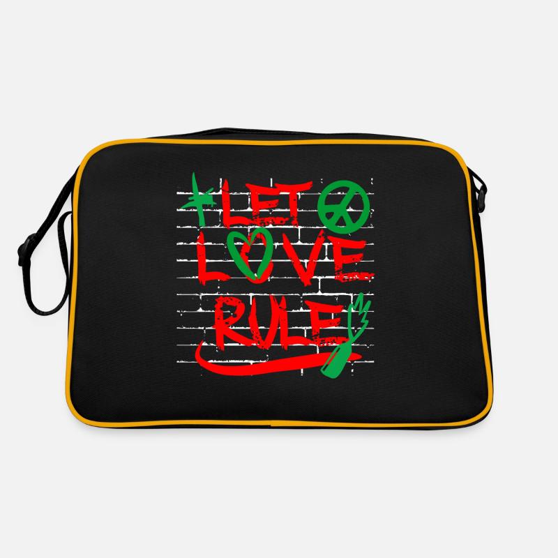 Let Love Rule Design - Retro Tasche - Schwarz/Gold