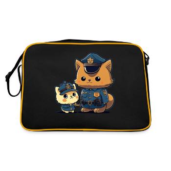 kawaii cat police - Retro Bag - black/gold - Back