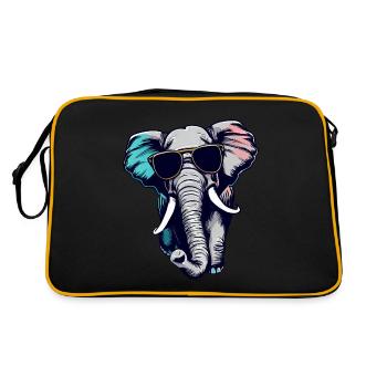 Cool Elephant - Éléphant avec des lunettes de soleil - Sac Retro - noir/or - Dos