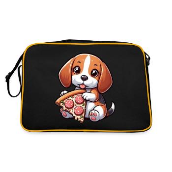 Pizza au salami pour chien Beagle - Sac Retro - noir/or - Dos