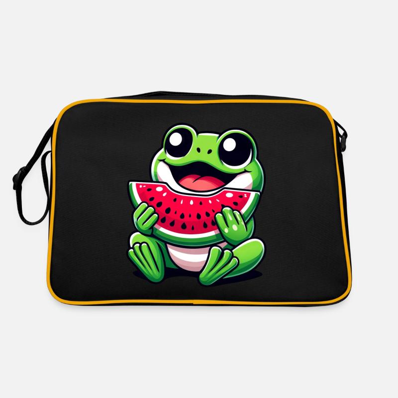 Grenouille Pastèque Fruité Drôle Sac Retro