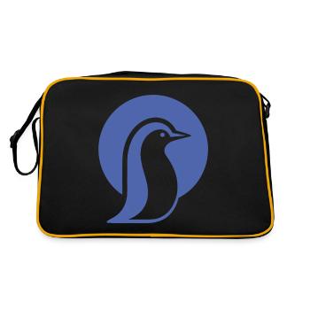 Penguin silhouette at the South Pole minimalist - Retro Bag - black/gold - Back