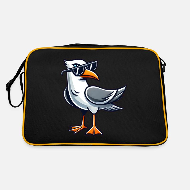 Coole Möwe Küste Nordsee Ostsee Sonnenbrille Retro Tasche