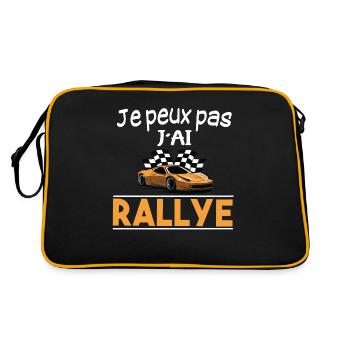Rallye. Course automobile. Cadeau t-shirt humour - Sac Retro - noir/or - Dos