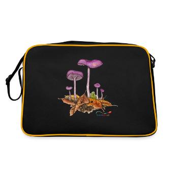 Purple lacquer funnel (Laccaria amethystea) - Retro Bag - black/gold - Back