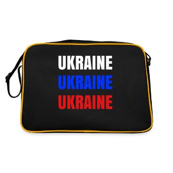 Ukraine Russian Flag - Retro Tasche - Schwarz/Gold - Hinten
