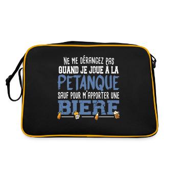Pétanque Bière Boule Marseille Sud France Cadeau - Sac Retro - noir/or - Dos