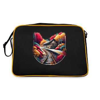 La gare abandonnée de l'automne - Sac Retro - noir/or - Dos
