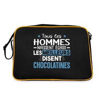 Chocolatine Pain Chocolat Humour Boulangerie - Sac Retro - noir/or - Dos