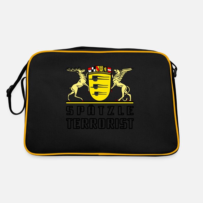 SPÄTZLE TERRORIST - Württemberg - Retro Tasche - Schwarz/Gold