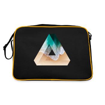 Meer Wasser See Geschenk Penrose Dreieck - Retro Tasche - Schwarz/Gold - Hinten