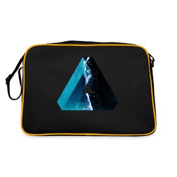 Sommer Ferien Geschenk Freundin Dreieck - Retro Tasche - Schwarz/Gold - Hinten