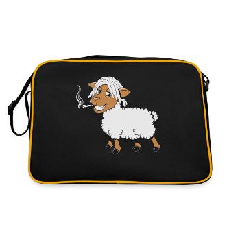Mouton pâturage manger laecheln joint kiffen rasta He - Sac Retro - noir/or - Dos