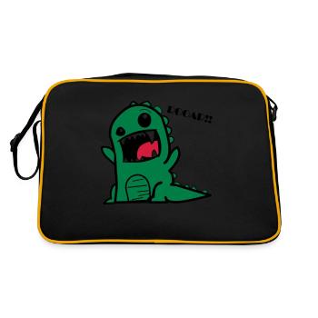 Dessin animé, dino - Sac Retro - noir/or - Dos