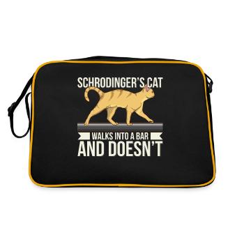 Le chat de La Science Amusant Pun Schrodinger entre en - Sac Retro - noir/or - Dos