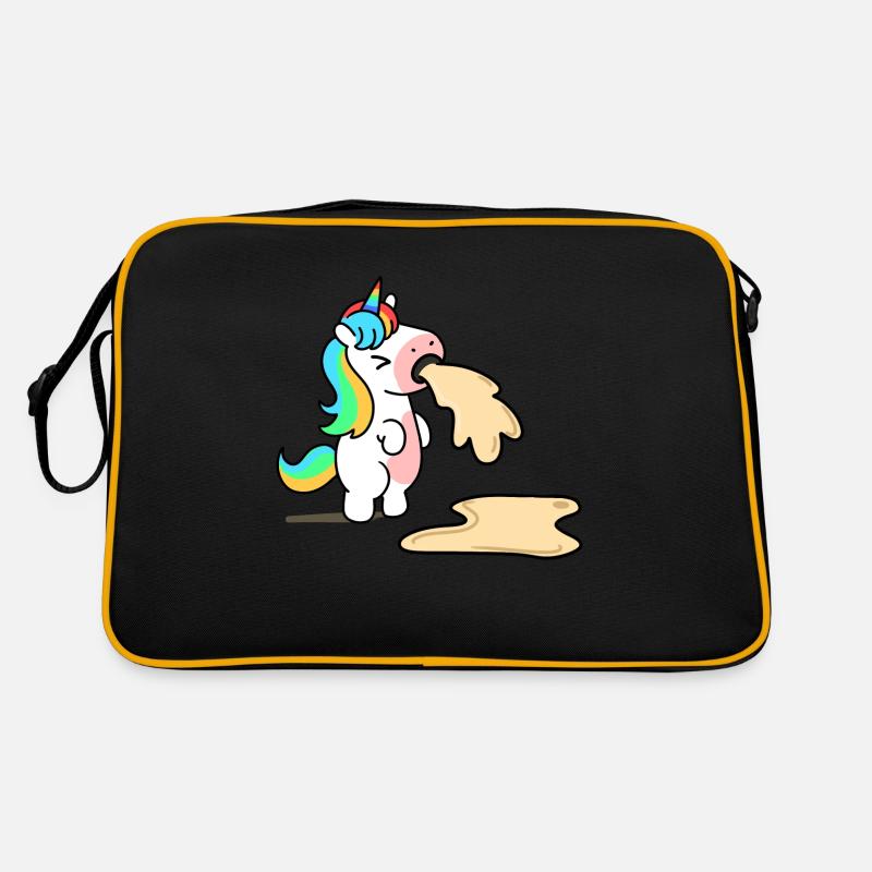 Einhorn spuckt Retro Tasche
