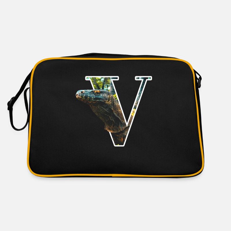 V Varan alphabet animals Retro Bag