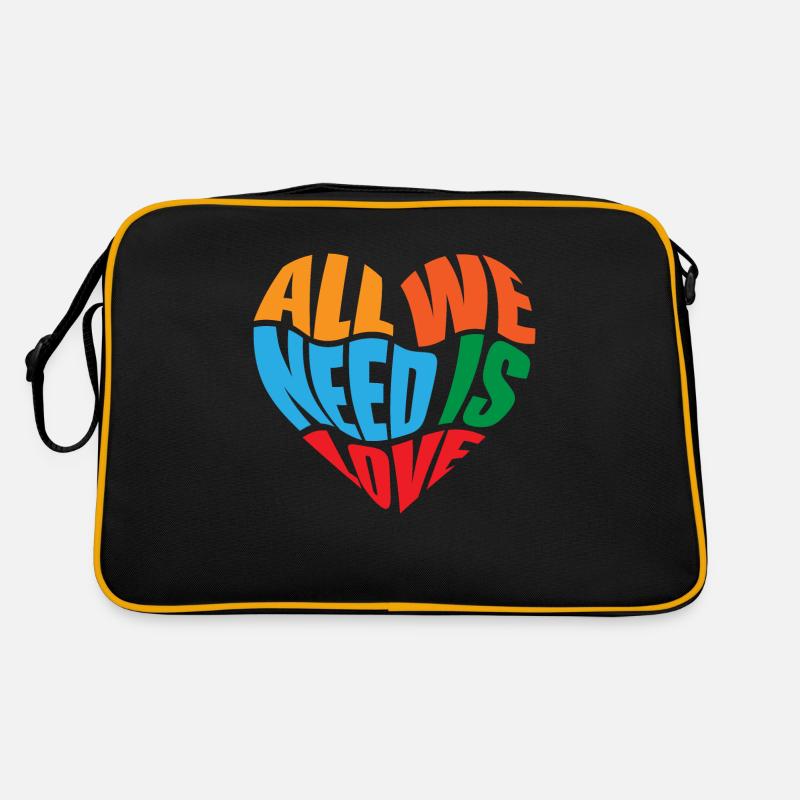 All we need is love - Retro Tasche - Schwarz/Gold