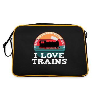 I love Trains trains train à vapeur locomotive - Sac Retro - noir/or - Dos