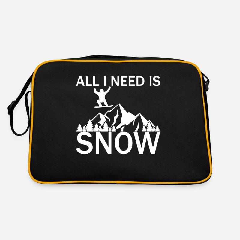 Snowboard Snowboarder - Retro Tasche - Schwarz/Gold