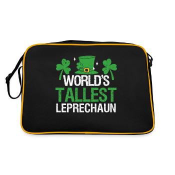 Weltgrößter Leprechaun Lustiger St. Patrick's Day - Retro Tasche - Schwarz/Gold - Hinten