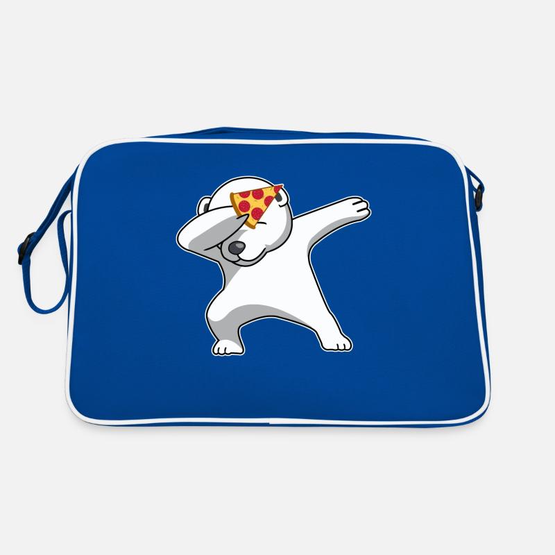 dab dabbing polar bear pizza fun gift bear polar Retro Bag