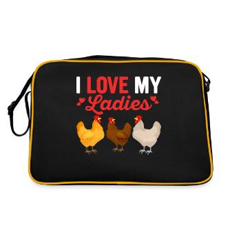 J’aime mes dames Hen Farming Chicken Daddy - Sac Retro - noir/or - Dos