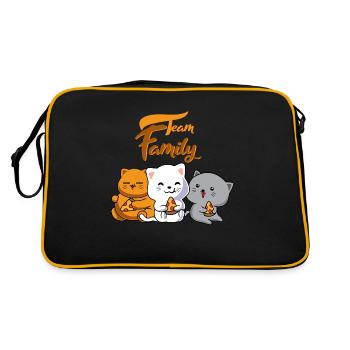 team family cat pizza department head love - Retro Bag - black/gold - Back