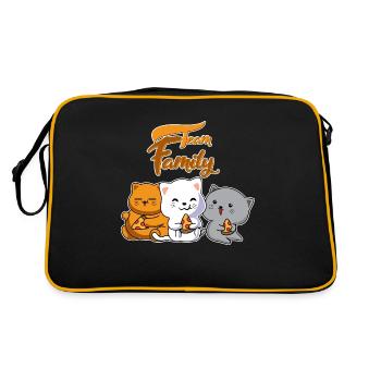 team family cat pizza dog sport saying baker - Retro Bag - black/gold - Back