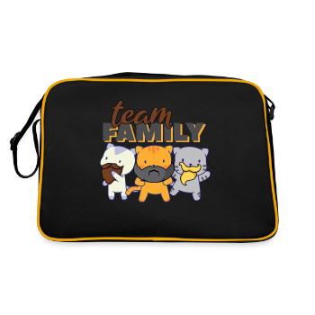 équipe famille chat barbe collègues de travail grand chat - Sac Retro - noir/or - Dos