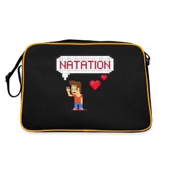 swimming love pixel - Retro Bag - black/gold - Back