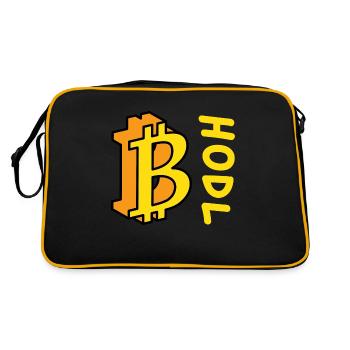 Bitcoin BTC HODL Comics Style - Retro Bag - black/gold - Back