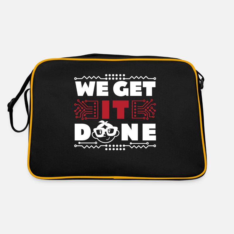 We get IT done IT-Fachmann Informatiker Computer - Retro Tasche - Schwarz/Gold