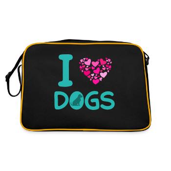 Amoureux des chiens J’aime les chiens - Sac Retro - noir/or - Dos