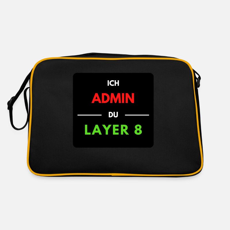 Ich Admin, du Layer 8 (1) Retro Tasche