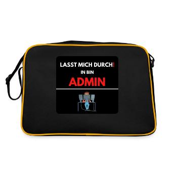 Las mich durch, ich bin Admin - Retro Tasche - Schwarz/Gold - Hinten