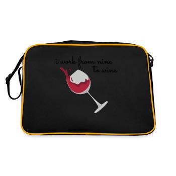 i work from nine to wine - Retro Bag - black/gold - Back