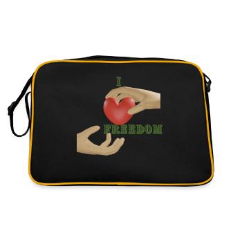 J’aime la liberté - Sac Retro - noir/or - Dos