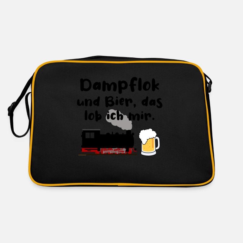 Dampflok Bier Eisenbahn Eisenbahner Spruch Retro Tasche