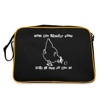 Blindes Huhn - Retro Tasche - Schwarz/Gold - Hinten