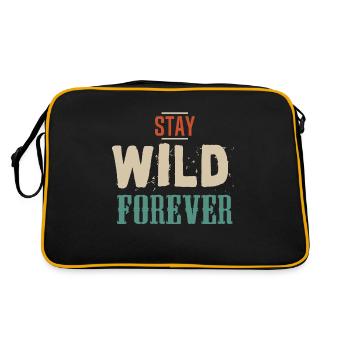 stay wild forever sauvage slogan 403 A - Sac Retro - noir/or - Dos
