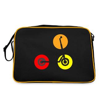 E-Scooter Roller - Retro Tasche - Schwarz/Gold - Hinten