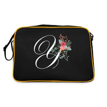 Lettre y fleuris - Sac Retro - noir/or - Dos