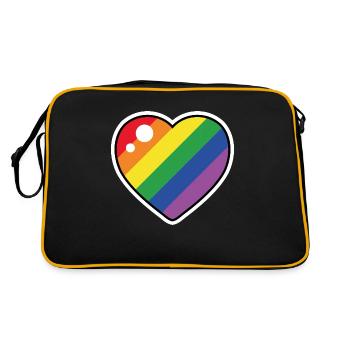 Cœur (drapeau de la fierté) - Sac Retro - noir/or - Dos