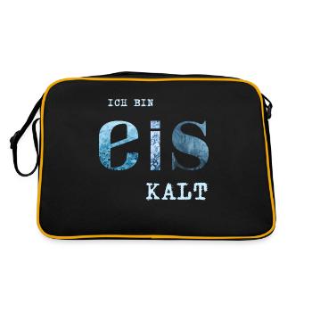 Ich bin Eis kalt - Retro Tasche - Schwarz/Gold - Hinten