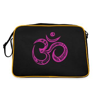 Mantra OM | Göttliches Symbol - Retro Tasche - Schwarz/Gold - Hinten